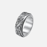 Carved Eyes Stainless Steel Vintage Ring