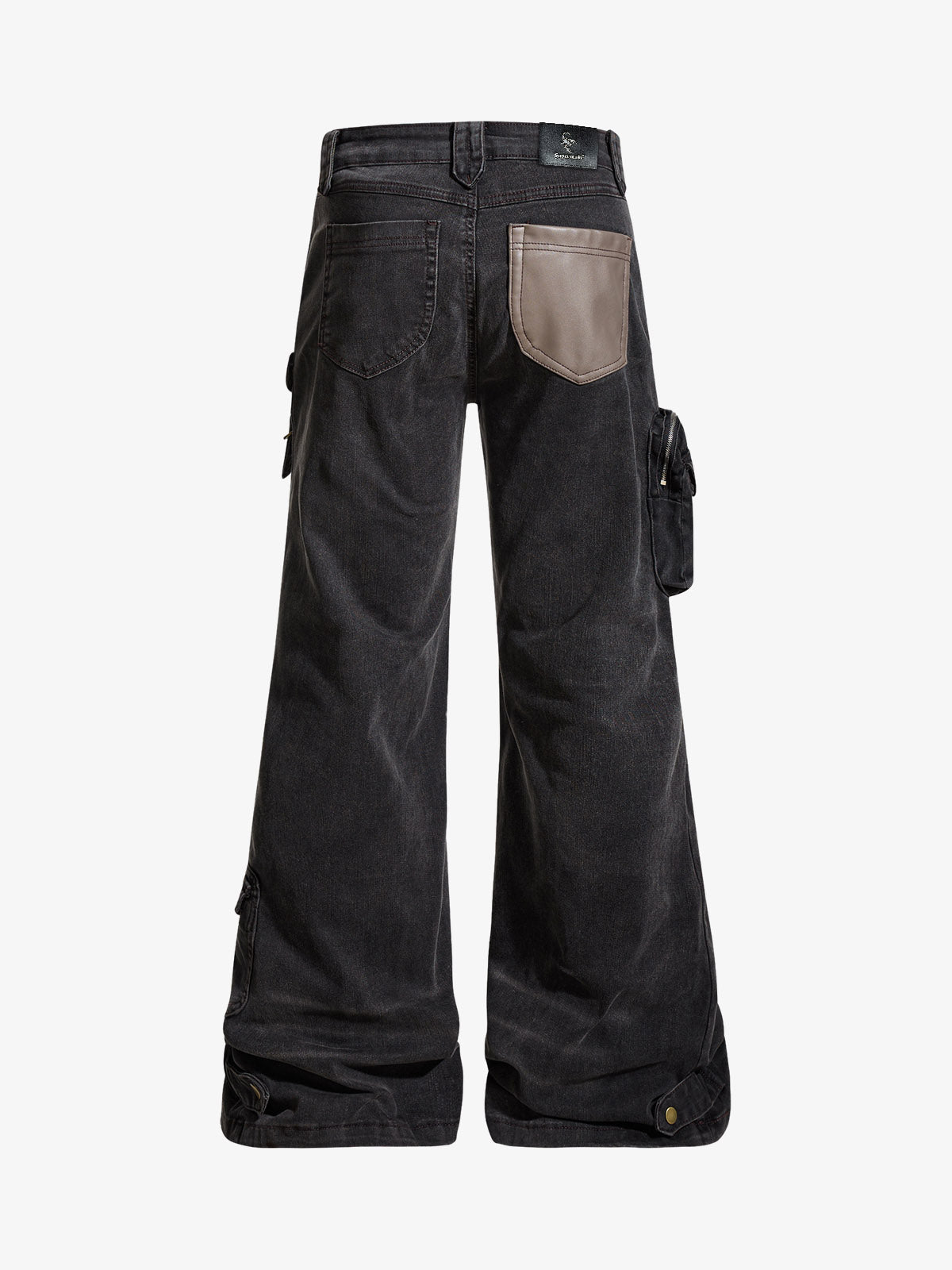 Street-style Distressed Workwear Flared Jeans