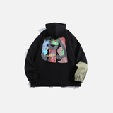 Men’s Patchwork Hooded Zipper Jacket