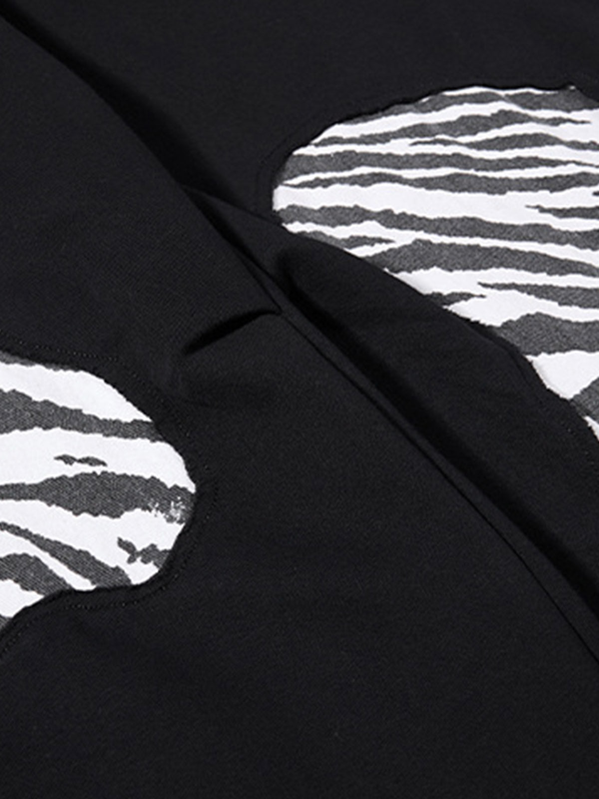 Zebra Patch Star Graphic Wide-Leg Sweatpants; Black / S, Black / M, Black / L, Black / XL