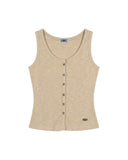 Essential Ribbed Button Tank Top