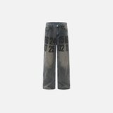 Retro High Street Double-Sided Printed Jeans