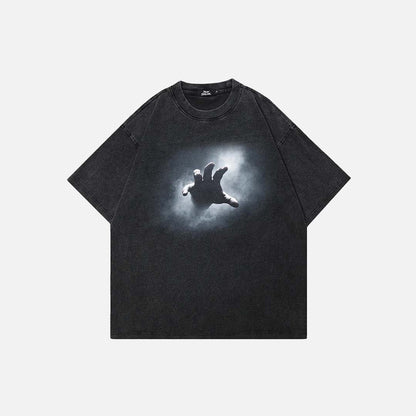 Oversized Retro Grasping Hand T-Shirt