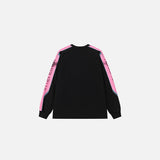 Back view of the black Neon Street Long Sleeve T-shirt in a gray background