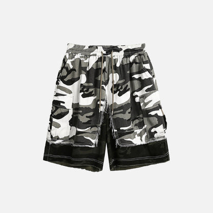 Rugged Camo Distressed Shorts