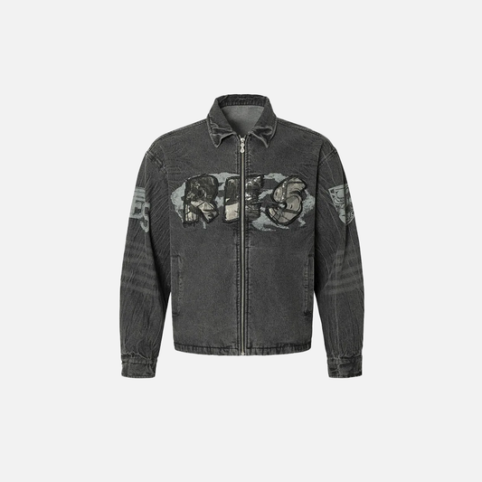 Trendy Y2K Camouflage Printed Denim Jacket