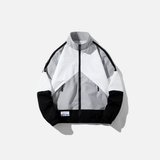 Patchwork Stand Collar Baseball Windbreaker Jacket