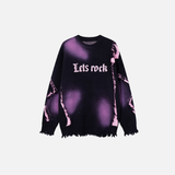 Essential Distressed Letter Graphic Knitted Sweater