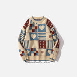 Heart Plaid Vintage Sweater