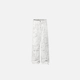 Front view of the white Urban Combat Cargo Pants in a gray background