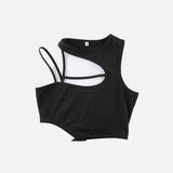 Sleeveless Skinny Black Women's Top