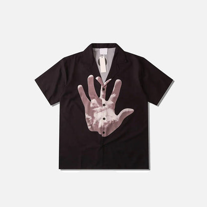 Hand Palm Short Sleeve Polo Shirt