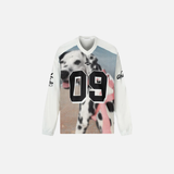 Vintage Grunge Dog Graphic Patchwork T-Shirt