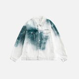 Flattering White Tie Dye Hip Hop Denim Jacket