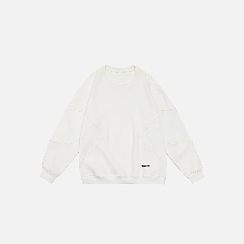 Front view of the white Bold Contrast Sweatshirt in a gray background