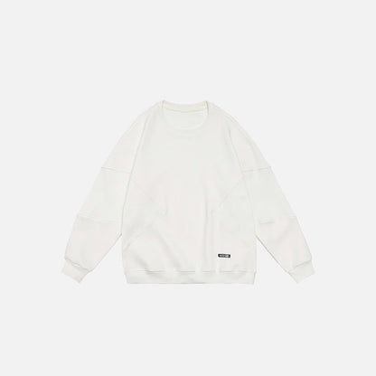 Front view of the white Bold Contrast Sweatshirt in a gray background