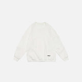 Front view of the white Bold Contrast Sweatshirt in a gray background
