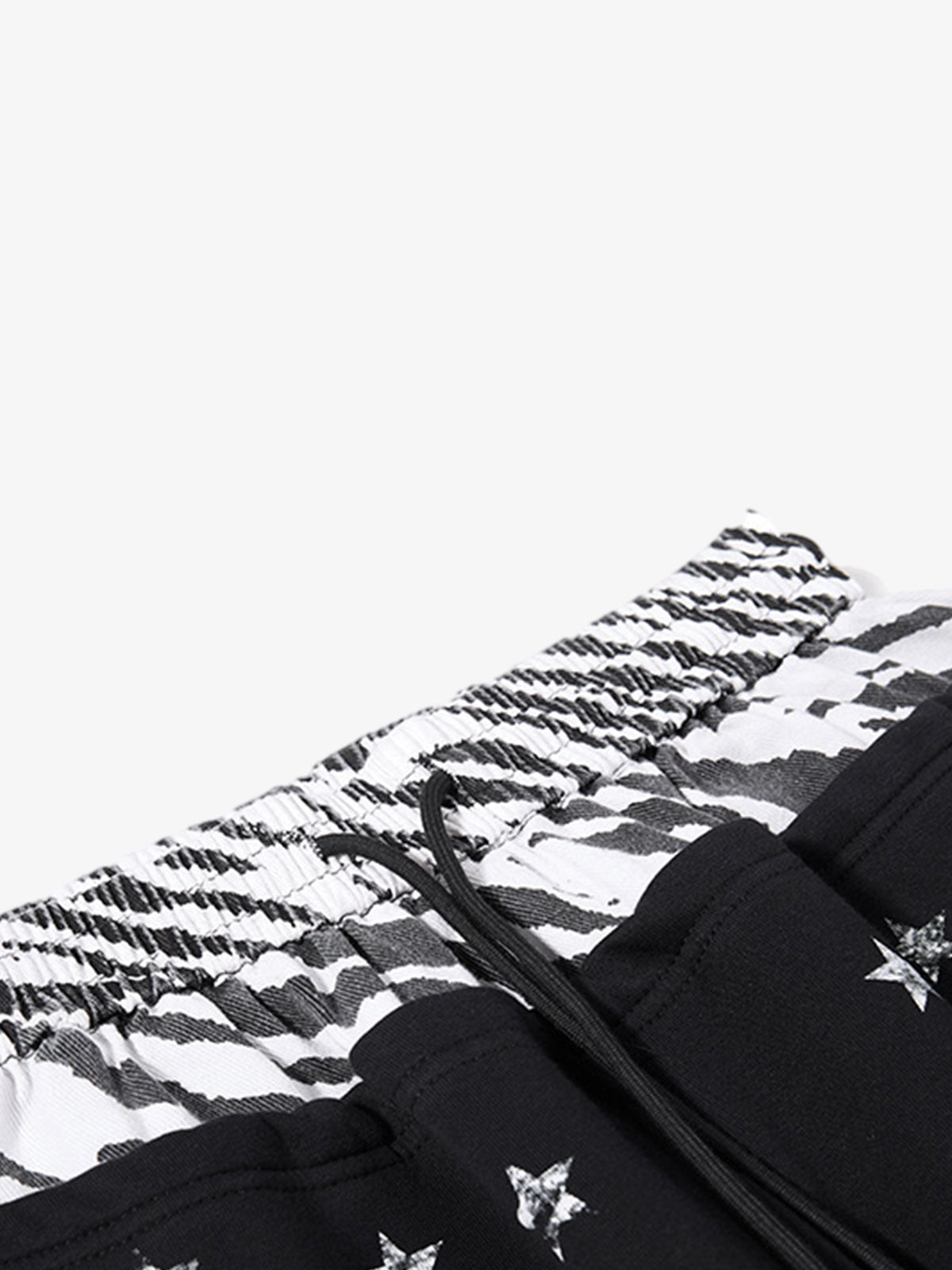 Zebra Patch Star Graphic Wide-Leg Sweatpants; Black / S, Black / M, Black / L, Black / XL