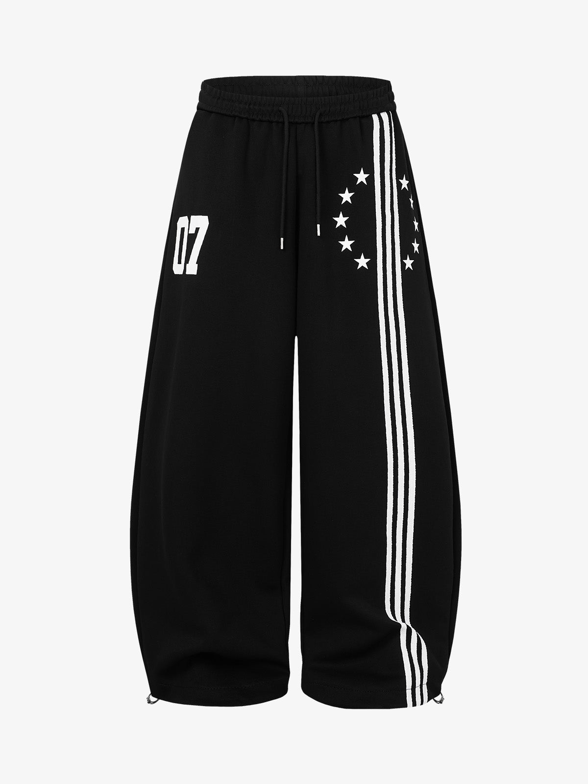 Streetwear Side Striped Baggy Sweatpants; Black / M, Black / L, Black / XL, Black / 2XL
