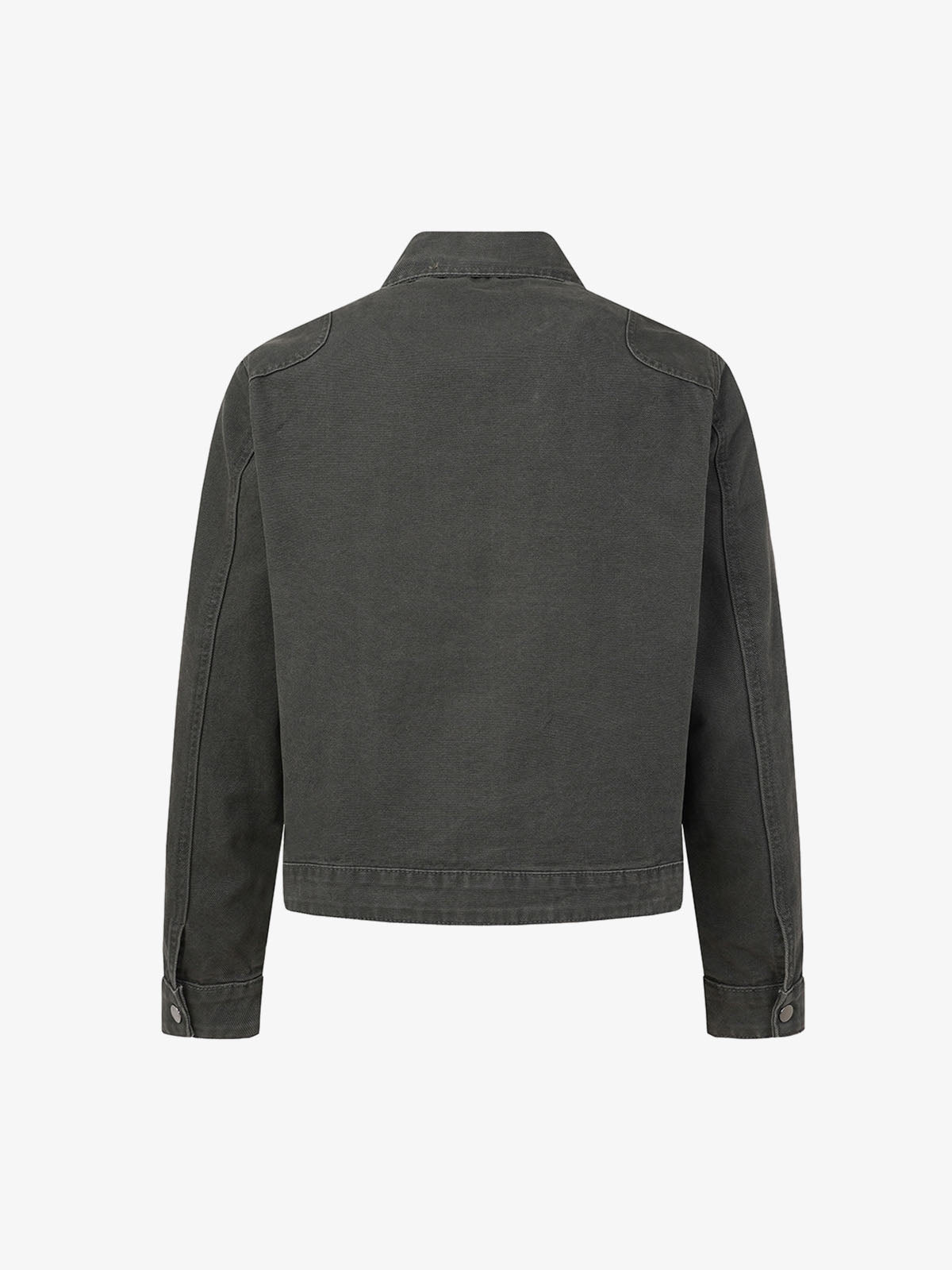 Distressed Metal Airplane-Buckle Work Jacket; Gray / M, Gray / L, Gray / XL, Gray / 2XL, Gray / 3XL