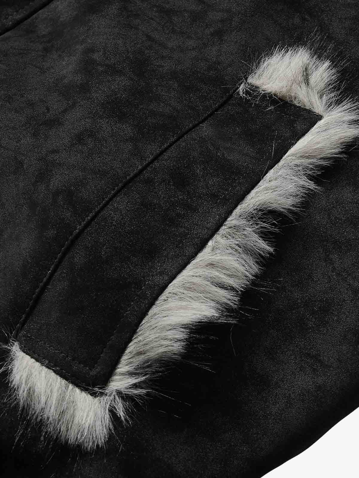Faux-Fur Collar Padded Jacket; Black / M, Black / L, Black / XL, Black / 2XL