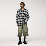 Plaid Woolen Jacket Front Pocket Shirt
