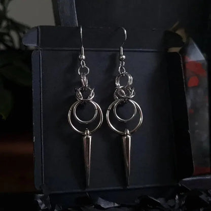 Gothic Spike Loop Stainless Steel Earrings