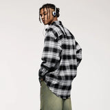 Plaid Woolen Jacket Front Pocket Shirt