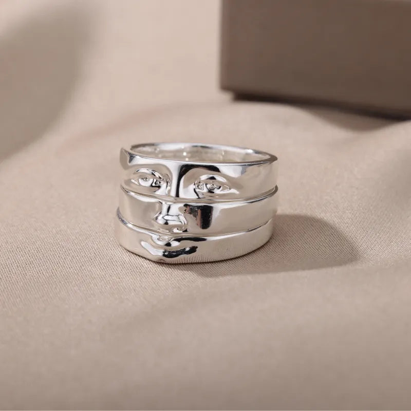 Gold Plated Face Stainless Steel Ring