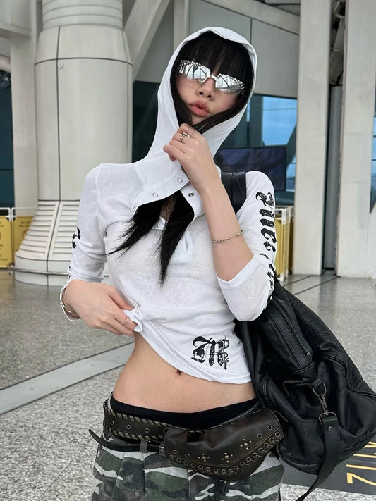 Acubi Hooded Graphic Top