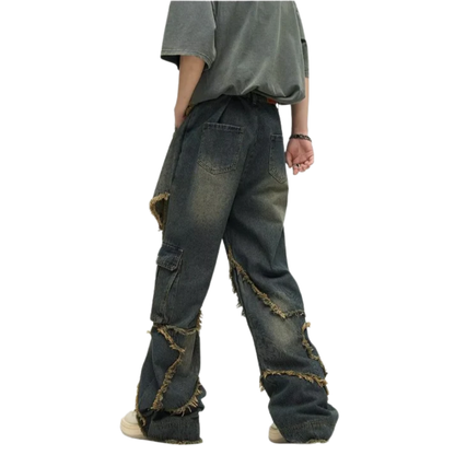 Patch Embroidered Straight-leg Jeans