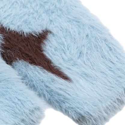 Star Fuzzy Knit Blue