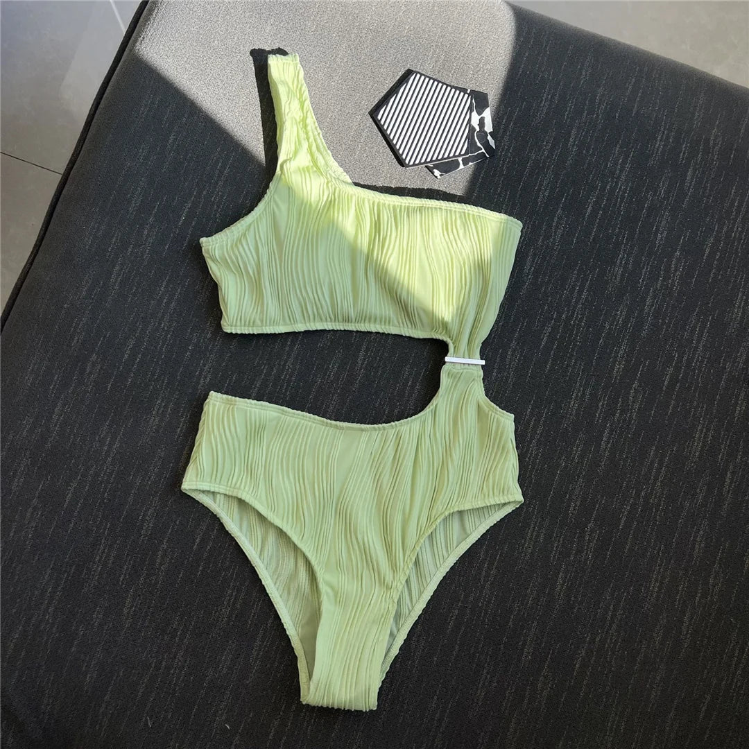 Asymmetric Cut-Out One Piece Swimsuit
