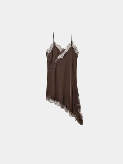 Asymmetrical Lace Mini Dress