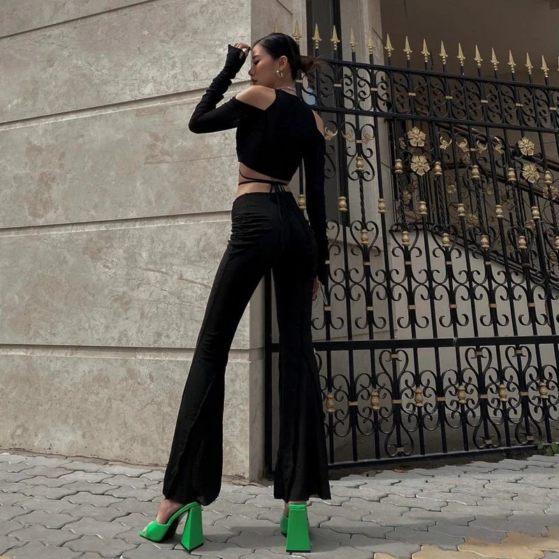 Baddie Cut-Out Wrap Top