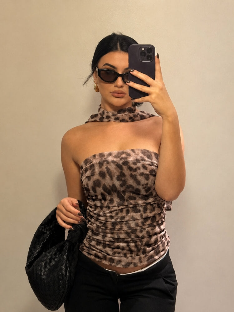 Baddie Leopard Tube Top