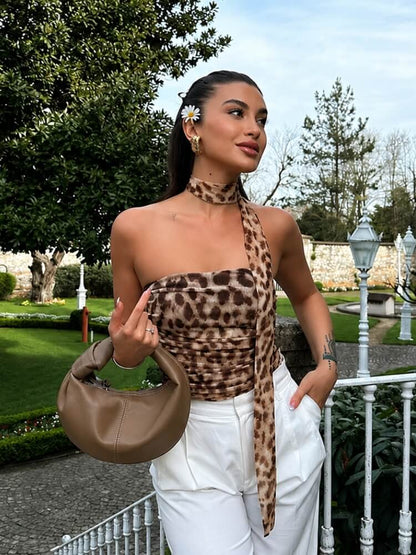 Baddie Leopard Tube Top