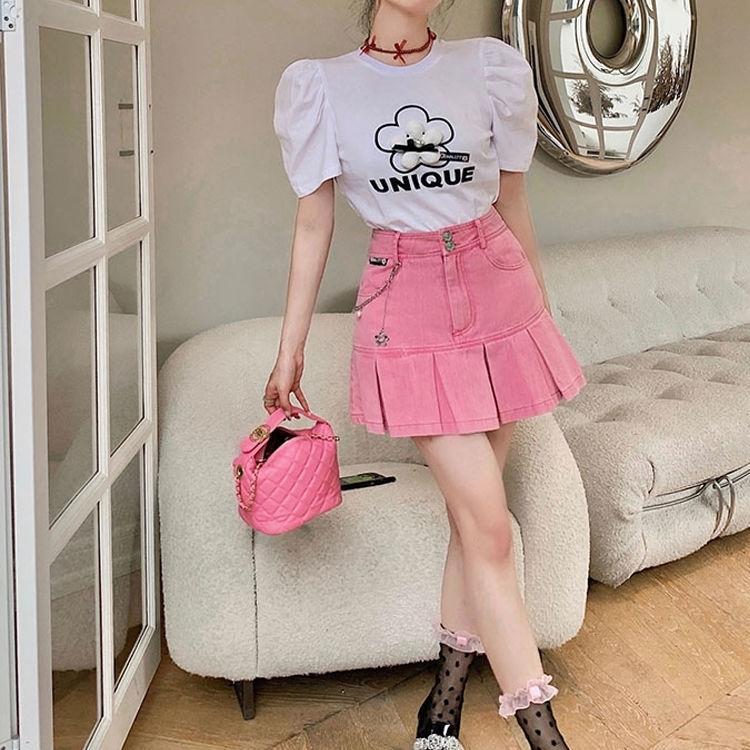 Premium Barbie Pleated Denim Mini Skirt for Trendy Style