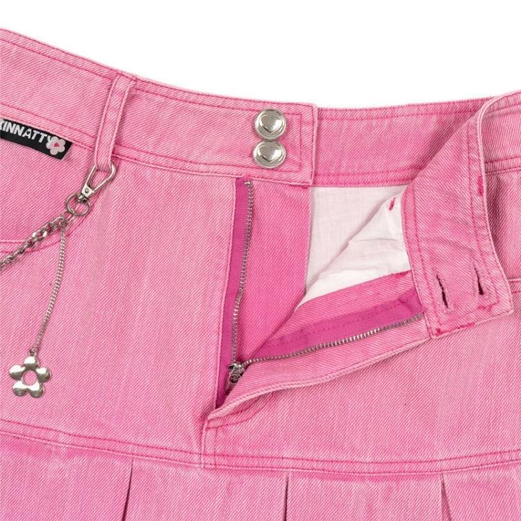 Premium Barbie Pleated Denim Mini Skirt for Trendy Style
