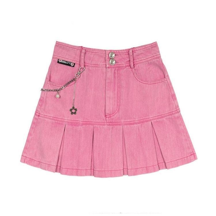Premium Barbie Pleated Denim Mini Skirt for Trendy Style