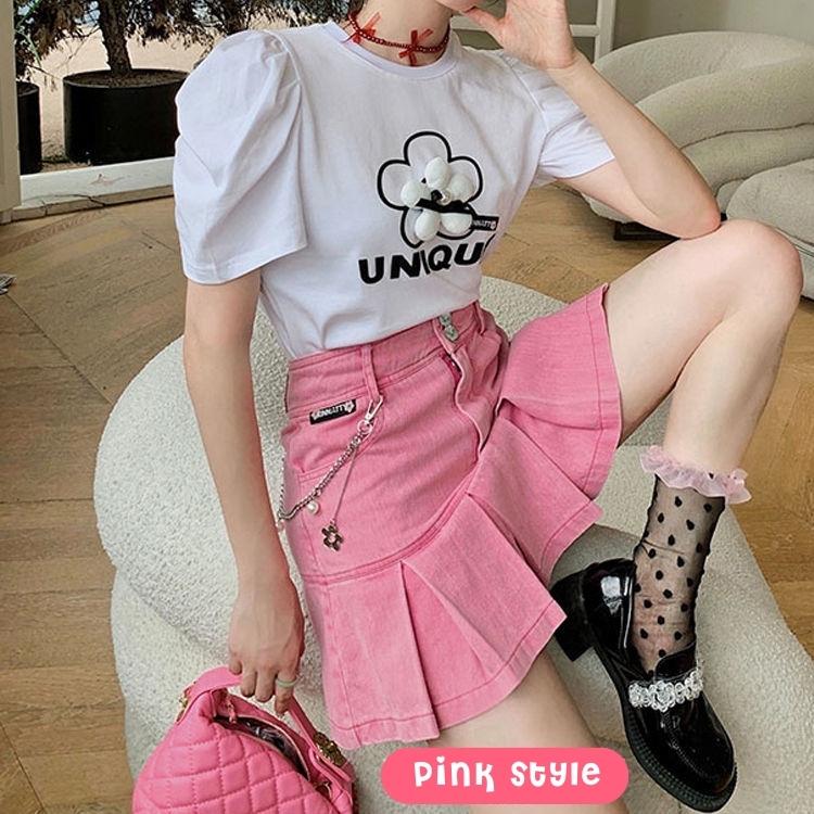 Premium Barbie Pleated Denim Mini Skirt for Trendy Style