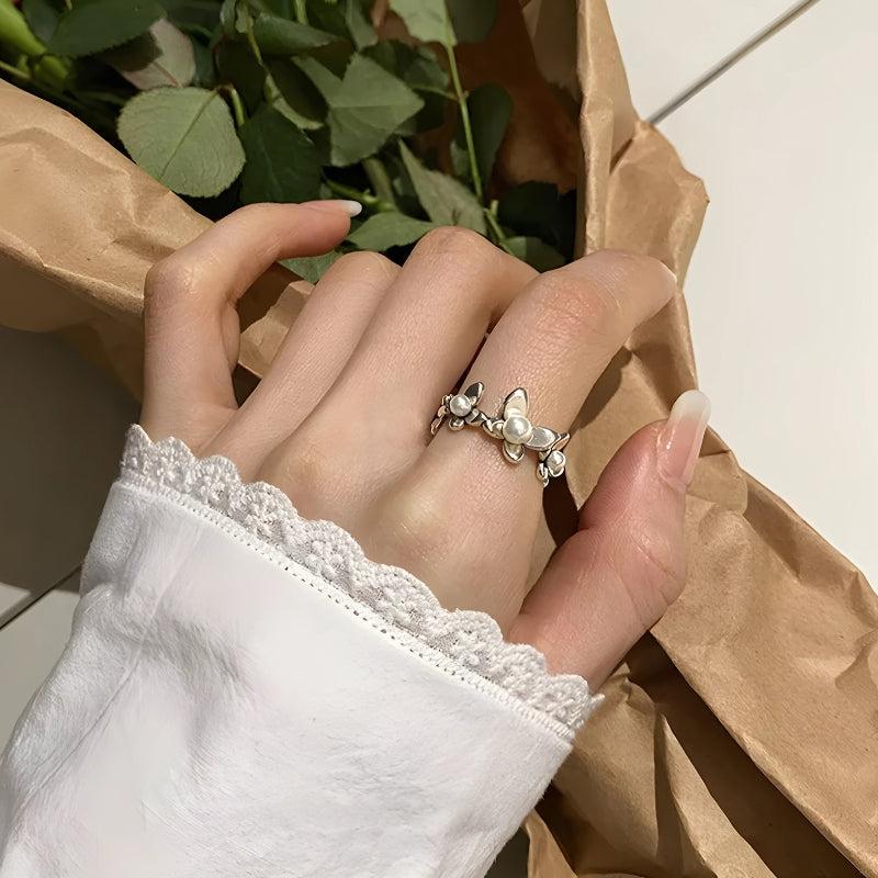 Beaded Floral Ring