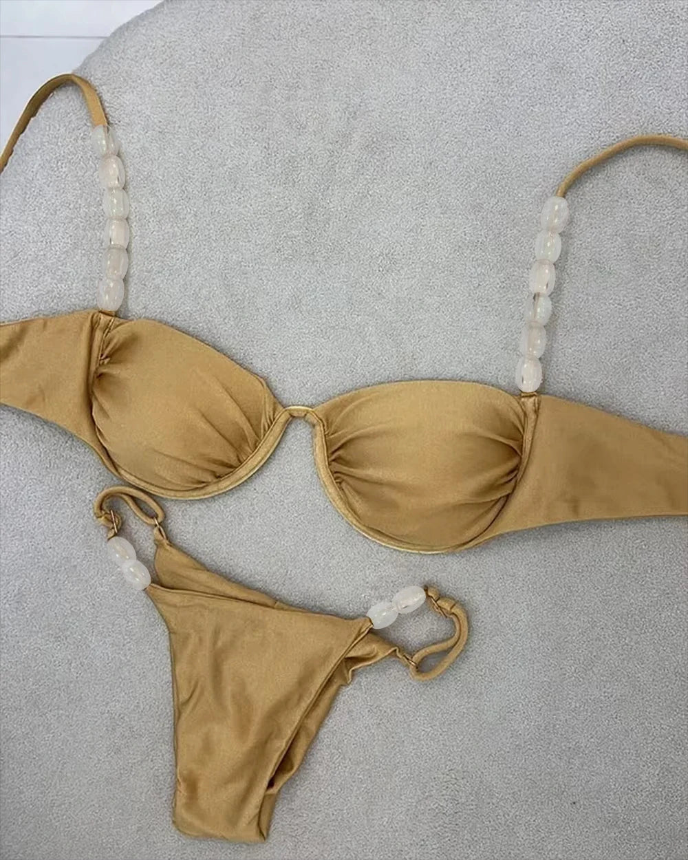 Beaded Strap Bikini Set