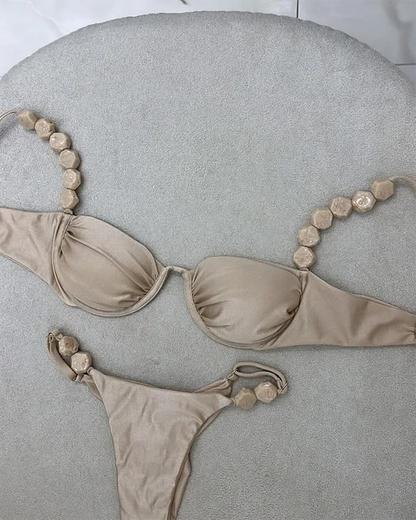 Beaded Strap Bikini Set