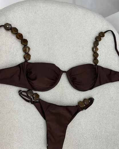 Beaded Strap Bikini Set