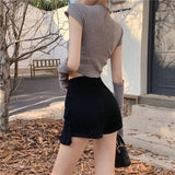 Belted Cargo Denim Shorts