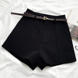 High-Waisted Belted Shorts