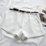 High-Waisted Belted Shorts
