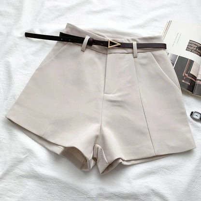 High-Waisted Belted Shorts