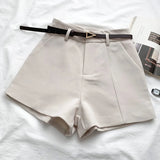 High-Waisted Belted Shorts